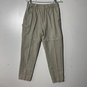 Guide Series Womens Khaki Convertible Zip Off Cargo Hiking Pants Size 6 Cotton